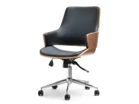 Produkt: Fotel biurowy oscar orzech-czarny skóra ekologiczna, podstawa chrom