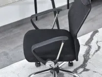 Fotel do pracy przy komputerze OSLO CZARNY SIATKA MESH - fotel z funkcją bujania