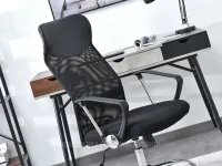 Fotel do pracy przy komputerze OSLO CZARNY SIATKA MESH - komfortowe siedzisko wentylowane