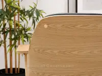 Fotel biurowy RAY DĄB - CZARNY - CZARNA NOGA - fotel drewniany