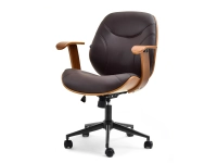 Produkt: Fotel-biurowy ray orzech-brąz skóra-ekologiczna, podstawa czarny