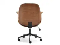 Krzesło biurowe RAY drewno i ekoskóra BRĄZ - ORZECH - CZARNA NOGA - tył