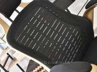 Ergonomiczny fotel biurowy RIND złoty satyna + czarny mesh - tkanina mesh