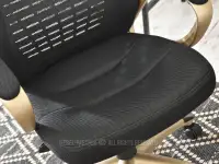 Ergonomiczny fotel biurowy RIND złoty satyna + czarny mesh - wygodne siedzisko