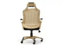 Ergonomiczny fotel biurowy RIND złoty satyna + czarny mesh - tył
