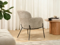 Fotel do salonu tapicerowany BEŻOWY - CZARNY BIAGIO - nowoczesny design 