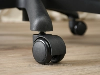 Fotel ergonomiczny biurowy IKER CZARNY - CZARNY - ciche kółka z miękkiego tworzywa