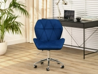 Fotel VELO MOVE GRANATOWY velvet do biurka gabinetu - stylowy fotel do biurka