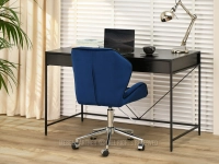 Fotel VELO MOVE GRANATOWY velvet do biurka gabinetu - tapicerowane krzesło do biurka 