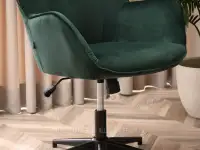 Stylowy fotel do salonu TRINI ZIELONY + CZARNY z funkcjami - regulacja wysokości