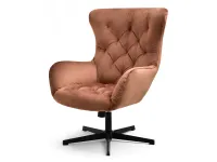 Produkt: Fotel aron miedziany welur, podstawa czarny