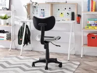Zdrowe krzesło do komputera dla dziecka CAT CZARNO-SZARE - tył fotela