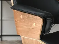 Fotel biurowy ergonomiczny CLEMENS DĄB-CZARNY - fotel z wygodnymi podłokietnikami 