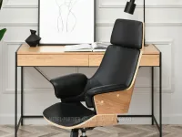 Fotel biurowy ergonomiczny CLEMENS DĄB-CZARNY - fotel z wygodnym siedziskiem