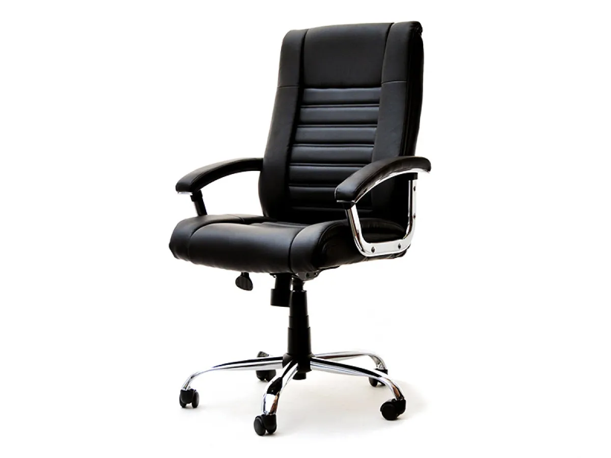 Fotel biurowy skórzany DRAG czarny.