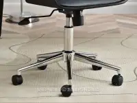 Fotel do biurka ENRIC CZARNE DREWNO CZARNY EKO-SKÓRA - stabilna noga