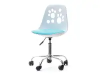Designerskie krzesło obrotowe dla dzieci FOOT biało - niebieskie