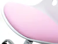 Krzesło obrotowowe dla dzieci FOOT biało - różowe - szegół -  siedzisko