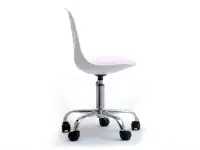 Krzesło obrotowowe dla dzieci FOOT biało - różowe -  bok