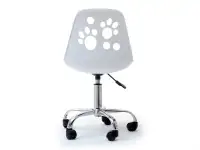 Krzesło obrotowowe dla dzieci FOOT biało - różowe - tył