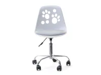 Produkt: Fotel biurowy foot biały-szary skóra ekologiczna, podstawa chrom