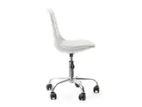 Nowoczesne krzesło do biurka dla dzieci FOOT biało - szare - profil boczny.
