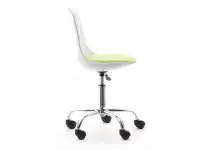 Dziecięce krzesło obrotowe do biurka FOOT biało zielone - profil