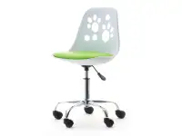 Dziecięce krzesło obrotowe do biurka FOOT biało zielone - przód