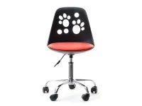 Produkt: Fotel biurowy foot czarny-czerwony skóra ekologiczna, podstawa chrom