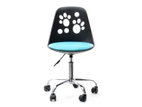 Produkt: Fotel biurowy foot czarny-niebieski skóra ekologiczna, podstawa chrom