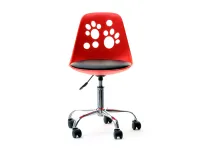 Produkt: Fotel biurowy foot czerwony-czarny skóra ekologiczna, podstawa chrom