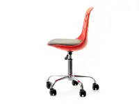 Designerski fotel obrotowy dla dzieci FOOT czerwono - czarny - profil boczny