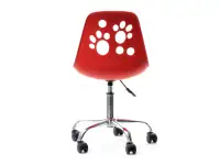 Designerski fotel obrotowy dla dzieci FOOT czerwono - czarny - wygląd tyłu