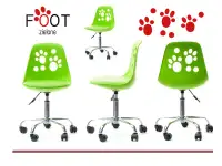Fotel biurowy foot zielony skóra ekologiczna, podstawa chrom