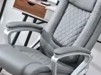 Ergonomiczny fotel biurowy GABOR Z SZAREJ SKÓRY EKO