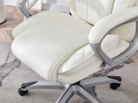 Skórzany fotel biurowy HAMPTON BIAŁY ergonomiczny - wytrzymały materiał