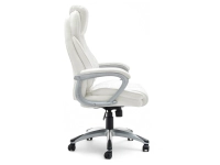 Skórzany fotel biurowy HAMPTON BIAŁY ergonomiczny - bok