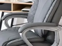 Fotel biurowy HAMPTON SZARY skórzany wygodny dla kręgosłupa - wygodne siedzisko
