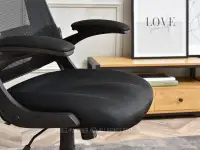 Komfortowe krzesło gamingowe HECTOR CZARNY MESH  - regulowane podłokietniki 
