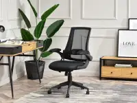 Komfortowe krzesło gamingowe HECTOR CZARNY MESH  - fotel bez zagłówka 