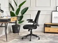 Komfortowe krzesło gamingowe HECTOR CZARNY MESH  - fotel ze ściąganym zagłówkiem 