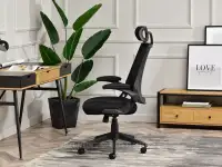 Komfortowe krzesło gamingowe HECTOR CZARNY MESH  - czarny fotel do biurka 
