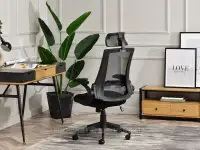 Komfortowe krzesło gamingowe HECTOR CZARNY MESH  - tył fotela