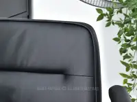 Loftowy fotel do biurka HENRI ORZECH CZARNY EKO-SKÓRA - czarna skóra ekologiczna 