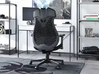 Fotel gamingowy IPOWER CZARNO-BIAŁY z wentylacją - tył fotela