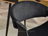 Krzesło biurowe RAPID CZARNE DREWNO CZARNY - tapicerowane oparcie