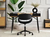 Fotel biurowy rapid czarny-czarny tkanina, podstawa czarny