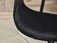 Krzesło biurowe RAPID CZARNE DREWNO CZARNY - miękkie siedzisko