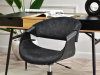 Krzesło biurowe RAPID CZARNE DREWNO CZARNY - bryła siedziska