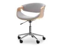 Produkt: Fotel biurowy rapid dąb-szary tkanina, podstawa chrom